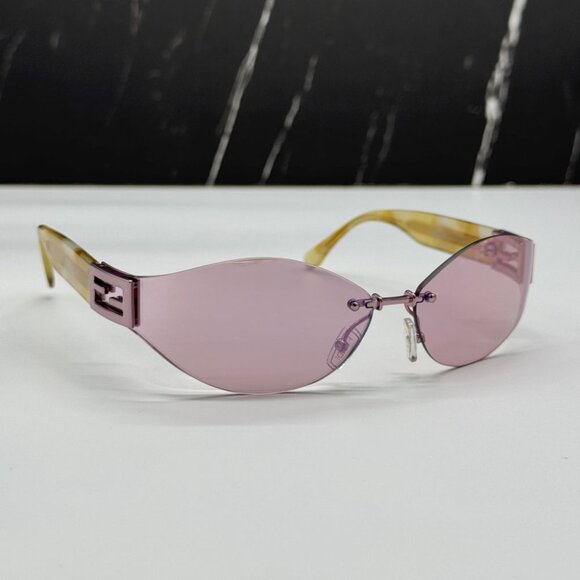 NEW FE40159U 74Z FENDI SUNGLASSES WOMEN OVAL PINK GOLD SUNGLASSES FENDI - Picture 1 of 10